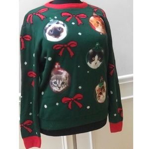 CAT LADY UGLY CHRISTMAS SWEATER